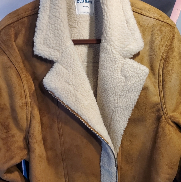 Old Navy Xxl Tall Tan Sherpa Lined Jacket - Picture 9 of 16